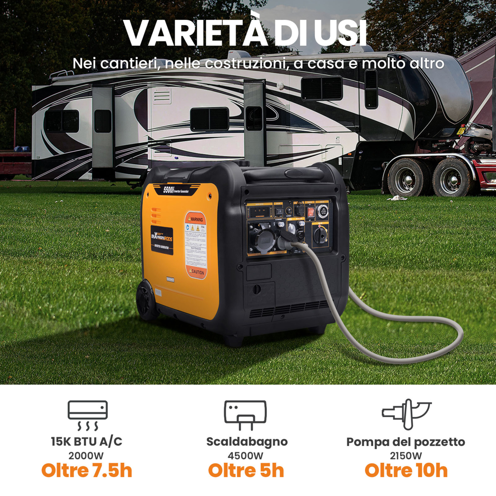 5500-Watt Gas Powered Portable Inverter Generator Generatore ultra leggero super silenzioso portatile Inverter